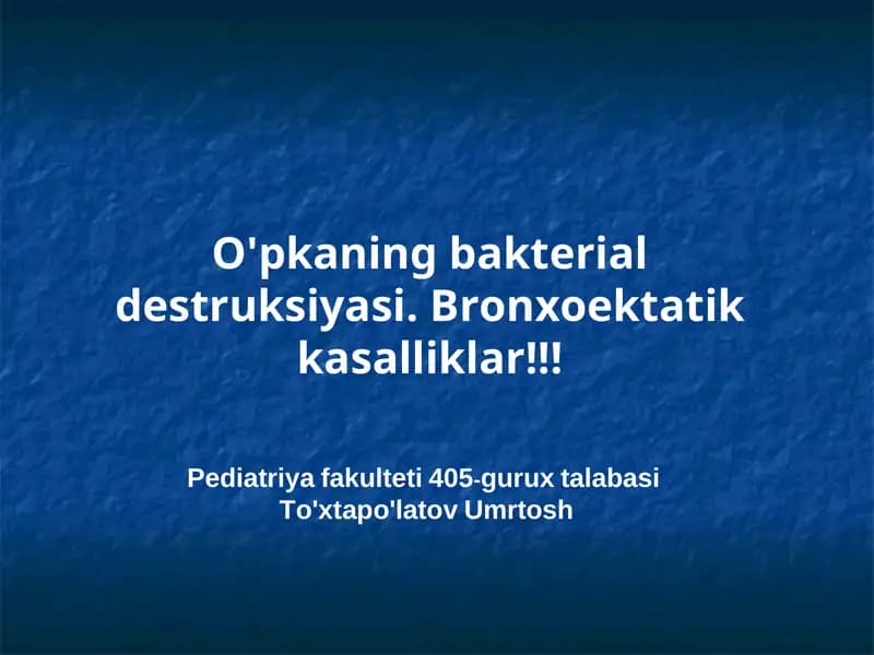 Yiringli O'pka Kasalliklari Klassifikatsiyasi