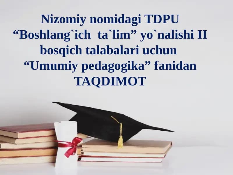 pedagogikanung maqsadi va vazifalari