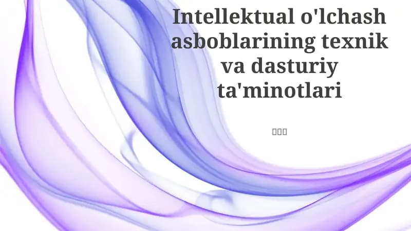 Intellektual o'lchov asboblari