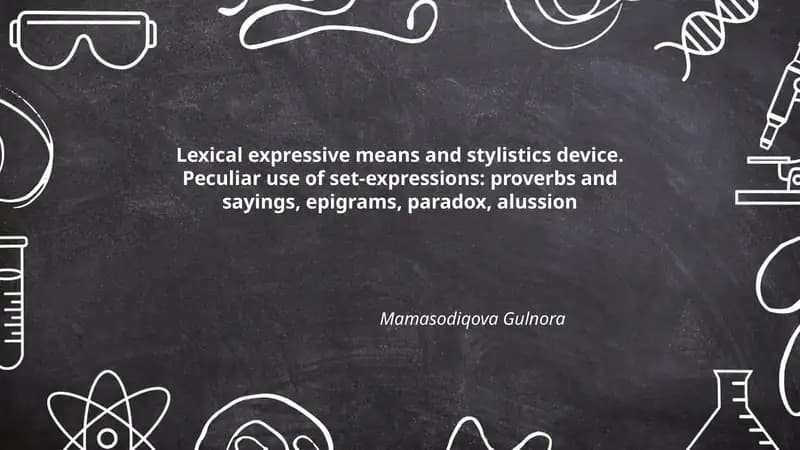 Lexical expressive means and stylistic device