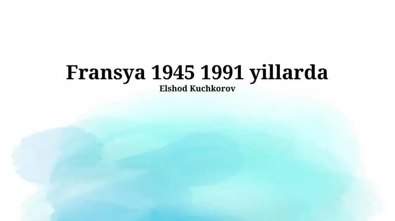 Fransya 1945-1991 yillarda