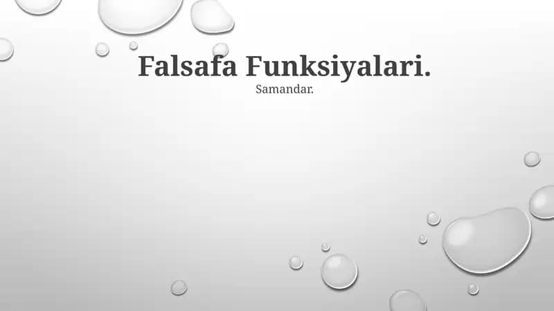 Falsafa Funksiyalari