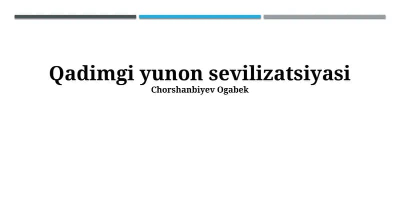Qadimgi yunon sevilizatsiyasi