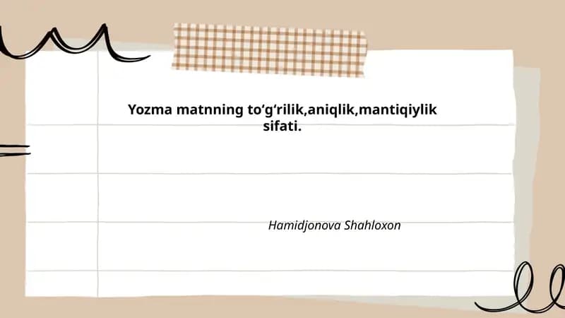 Ortografik va imlo toʻgʻriligi