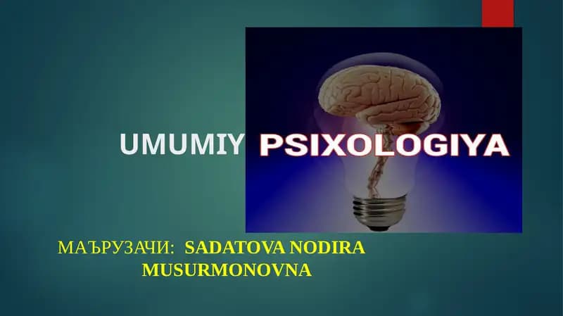 Yetuklikdavrining psixologik xususiyatlari