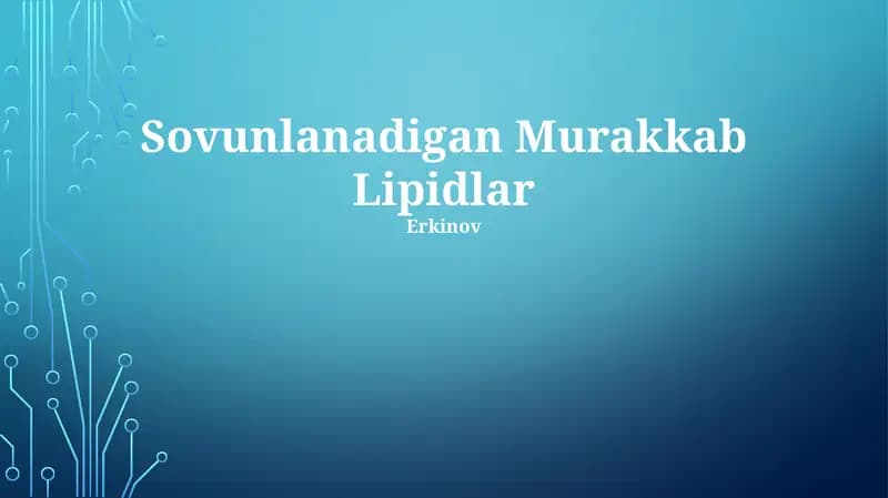 Sovunlanadigan Murakkab Lipidlar
