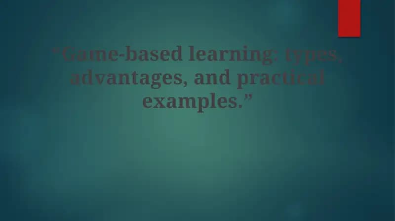Game-Based Learning