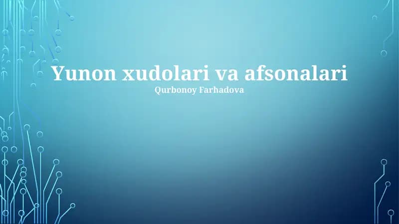 Yunon xudolari va afsonalari