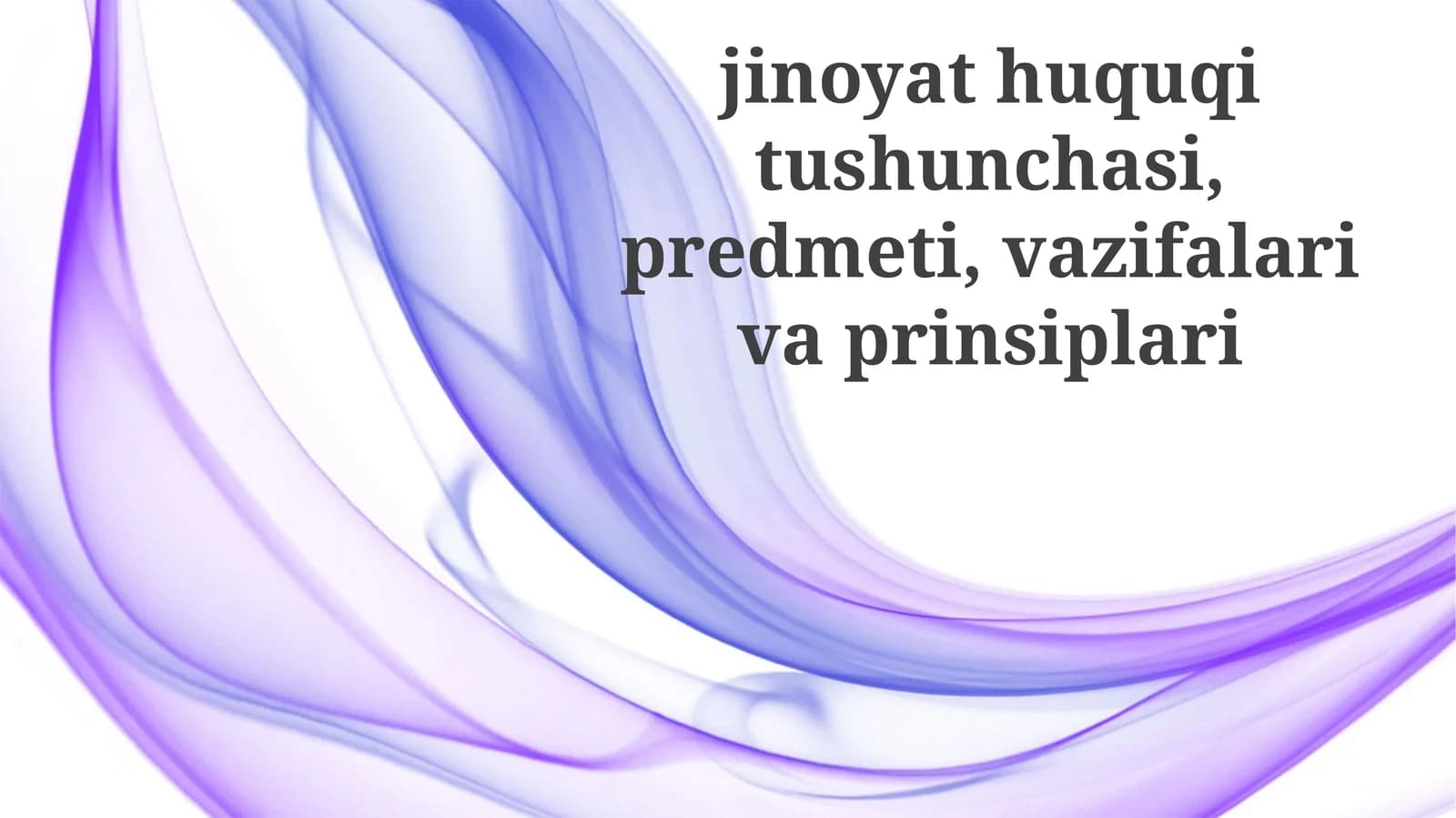 Jinoyat huquqining mohiyati va tushunchasi