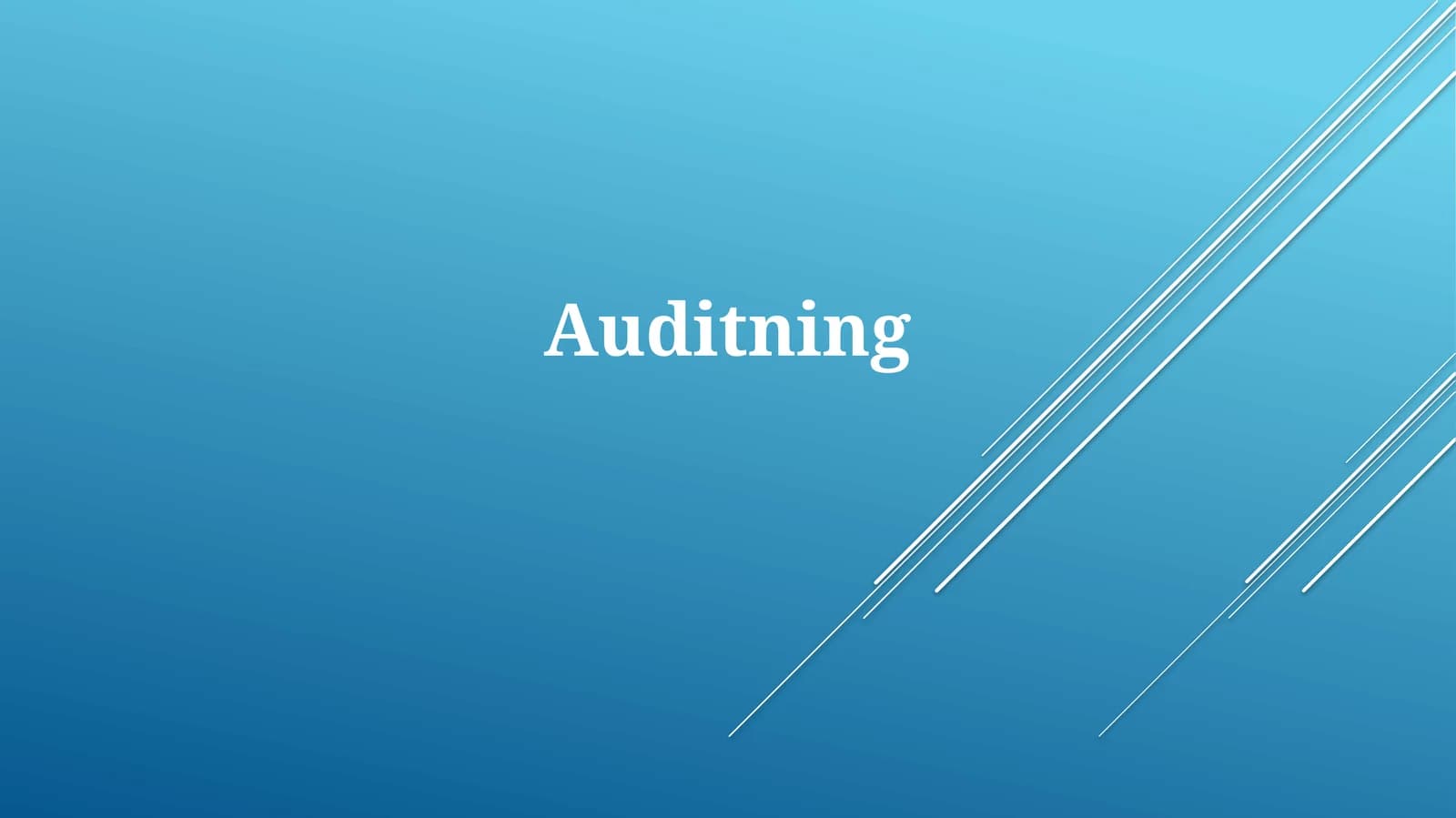 Fundamentals of Auditing