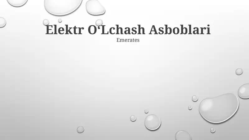 Elektr OʻLchash Asboblari