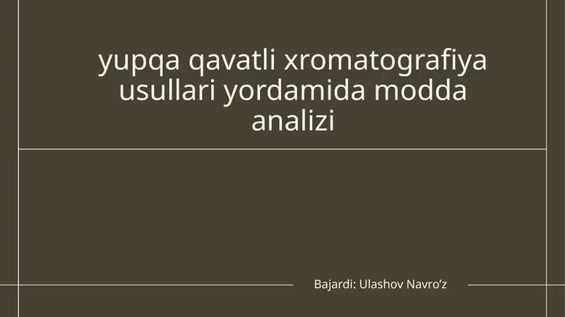 Xromatografiya