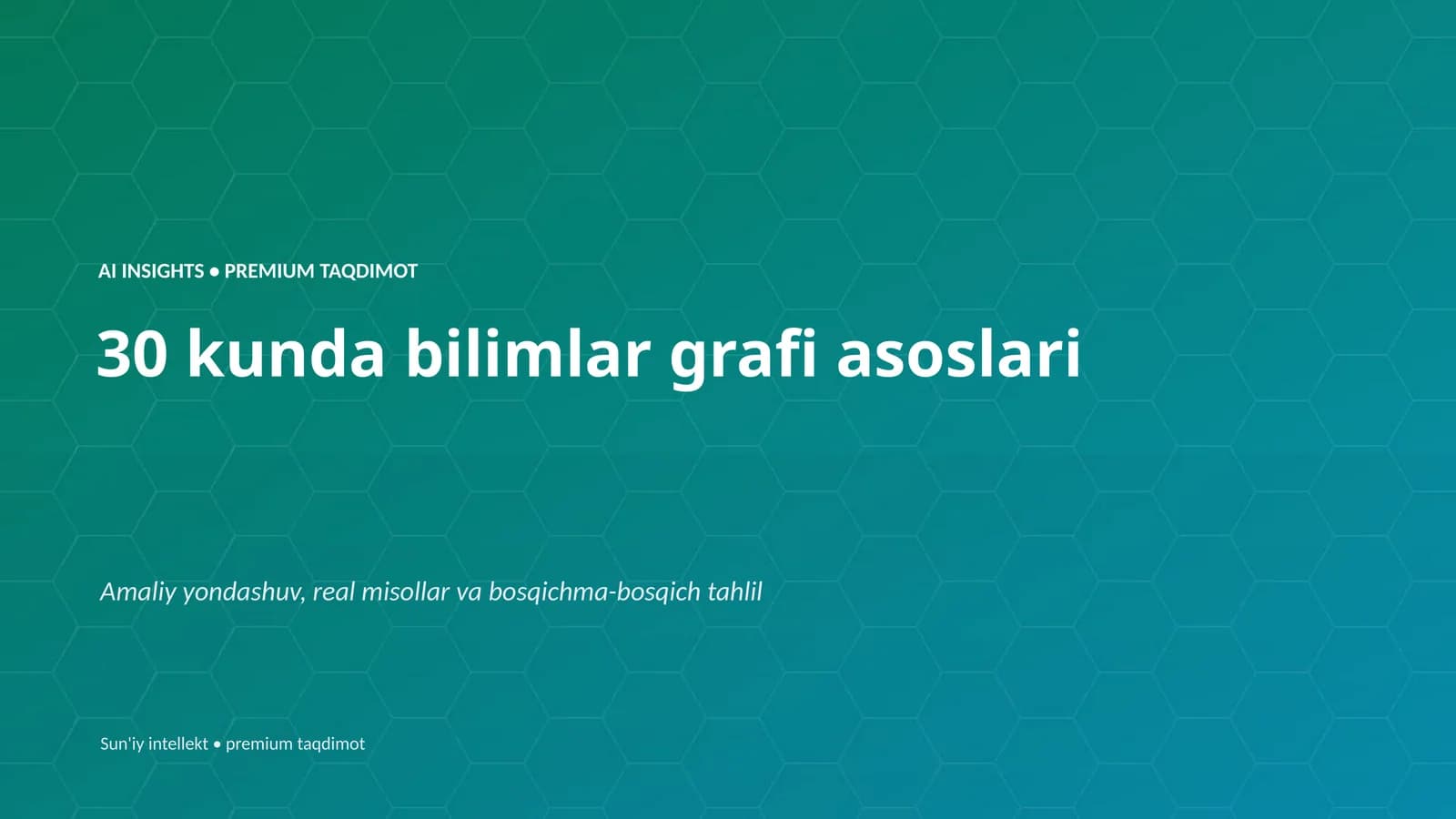 AI INSIGHTS • PREMIUM TAQDIMOT