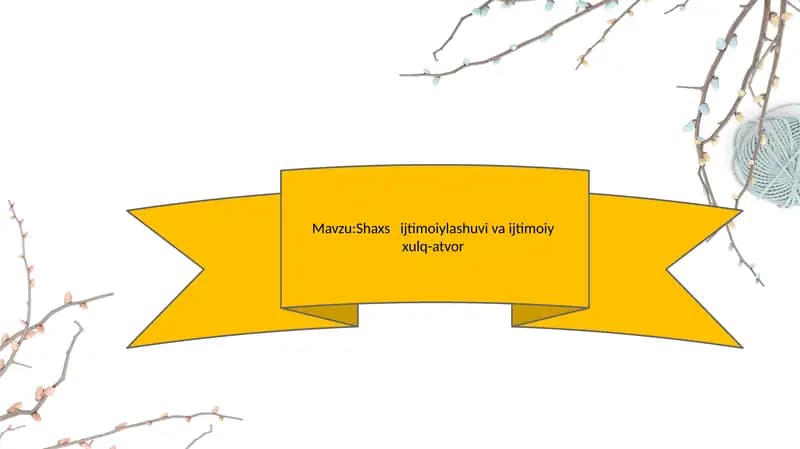 Shaxs   ijtimoiylashuvi va ijtimoiy  xulq-atvor
