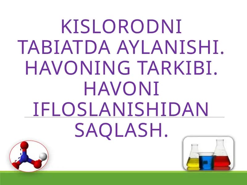 KISLOROD nitabiatda aylanishi