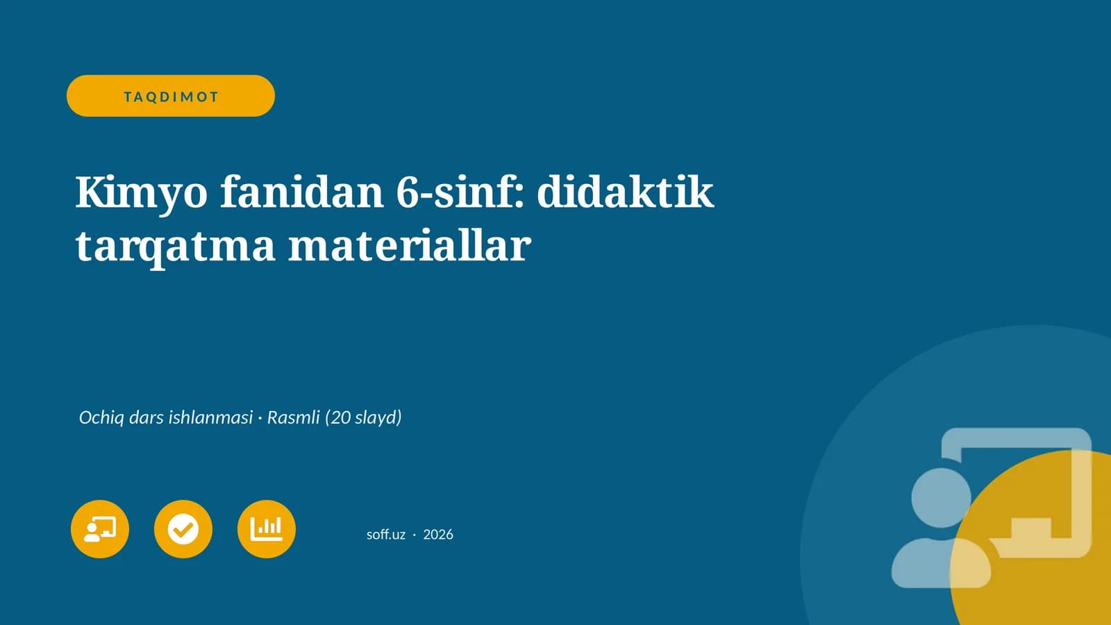 Kimyo fanidan 6-sinf: didaktik tarqatma materiallar