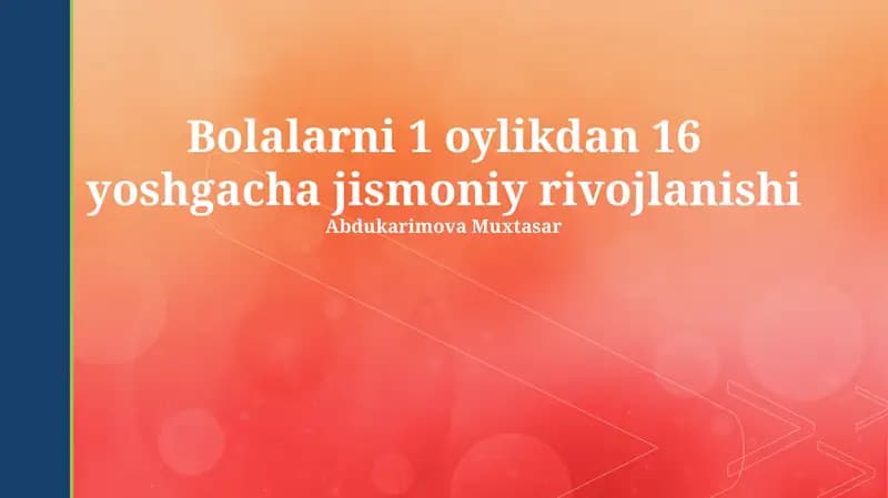 Jismoniy Rivojlanishga Ta'sir Etuvchi Omillar