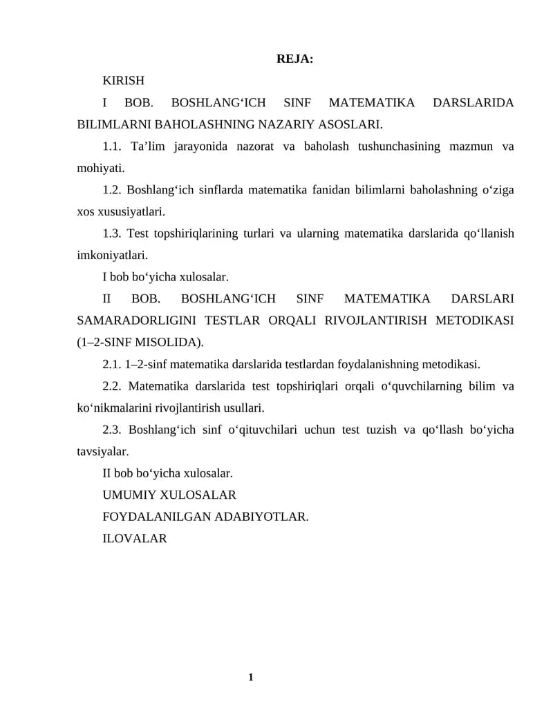 BOB. BOSHLANG‘ICH SINF MATEMATIKA DARSLARIDA BILIMLARNI BAHOLASHNING NAZARIY ASOSLARI