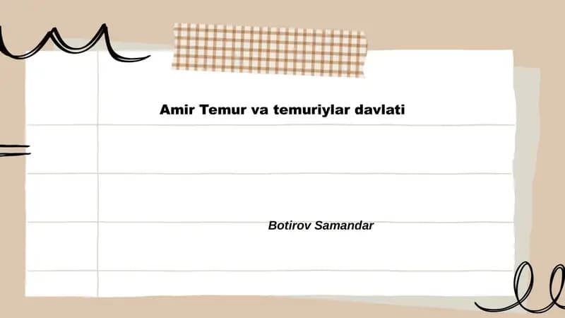 Amir Temur va temuriylar davlati