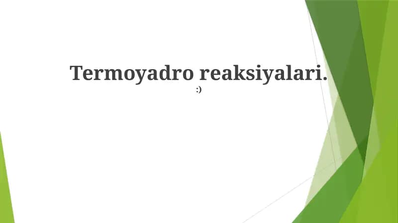 Termoyadro reaksiyalari