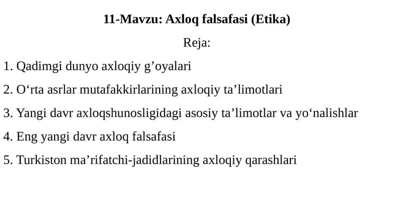 Axloq falsafasi (Etika)