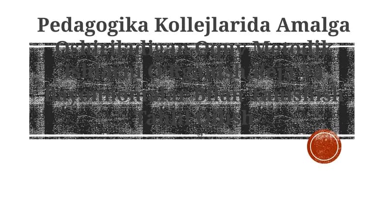 Pedagogika Kollejlarida Amalga Oshiriladigan Oquv Metodik Ishlarni OʻRganish