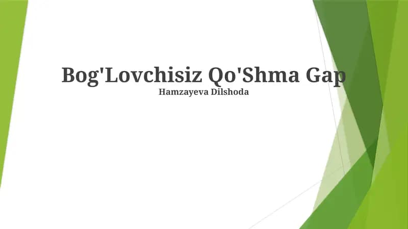 Bog'Lovchisiz Qo'Shma Gap