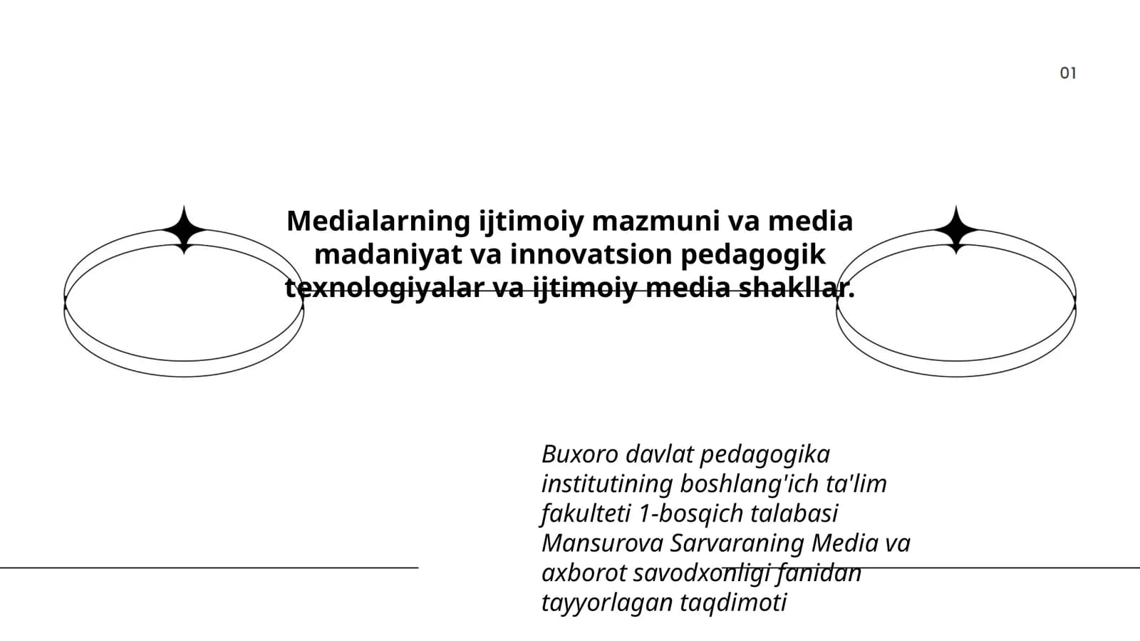 Media va axborot savodxonligi fanidan ta'lim