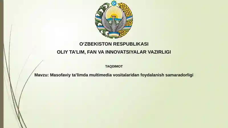 Multimedia Vositalari bilan Masofaviy Ta'lim