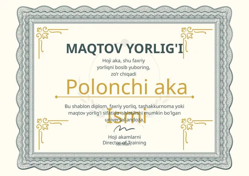 MAQTOV YORLIG'I