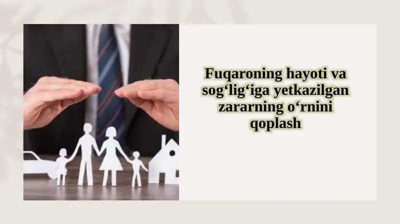 Fuqaroning hayotiva sog‘lig‘i gayet kazilgan zararning o‘rnini qoplash