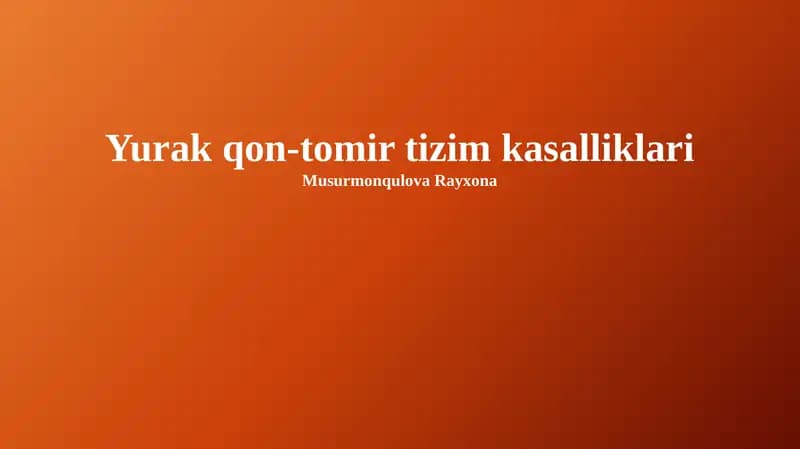 Yurak-qon tomir kasalliklari