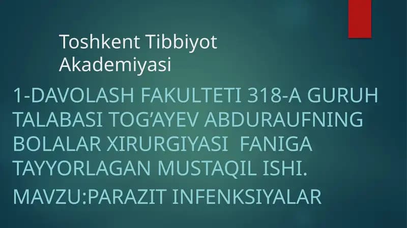 Parazitar infeksiyalar