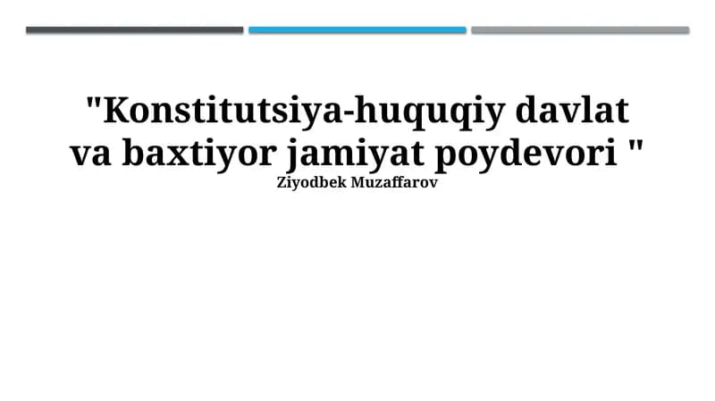 Konstitutsiyaviy-huquqiy davlat: Asosiy tushunchalar va tamoyillar
