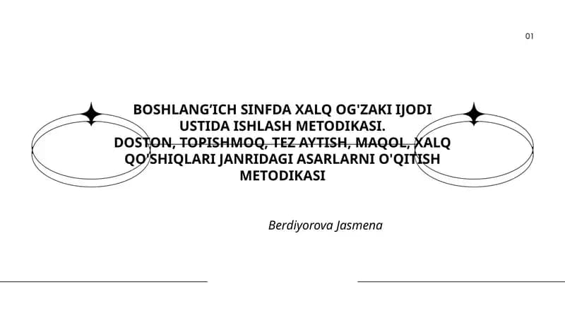 XALQ OG'ZAKI IJODI USTIDA ISHLASH METODIKASI