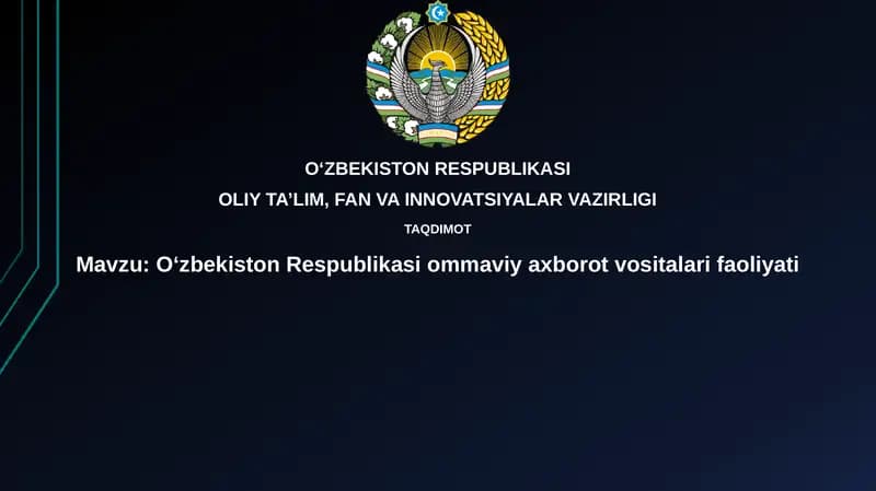 O'zbekistonda Ommaviy Axborot Vositalari
