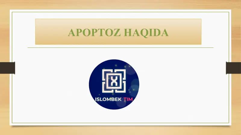 Apoptoz haqida