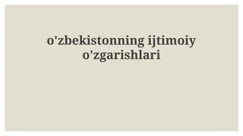 Demografik o'zgarishlar va urbanizatsiya