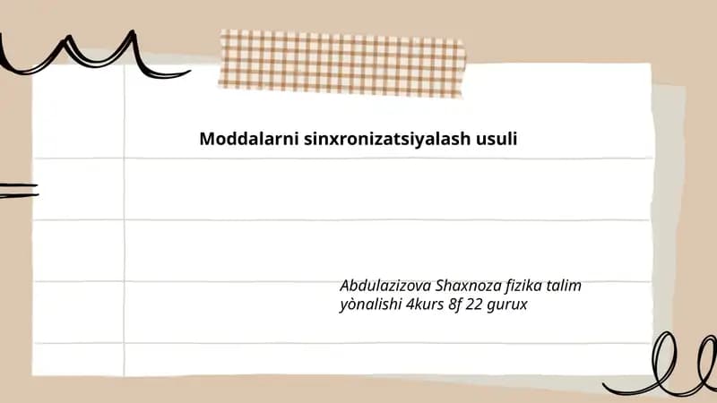 Moddalarni sinxronizatsiyalash usuli