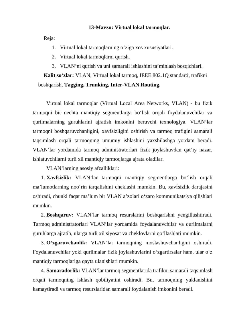 Virtual lokal tarmoqlar