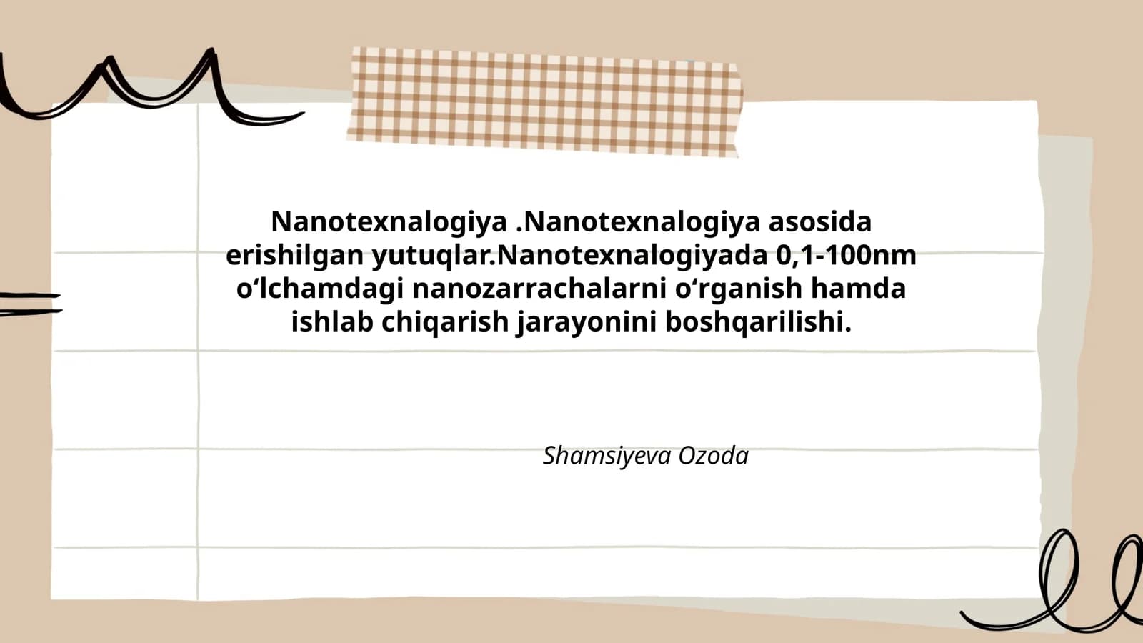 Nanotexnalogiya
