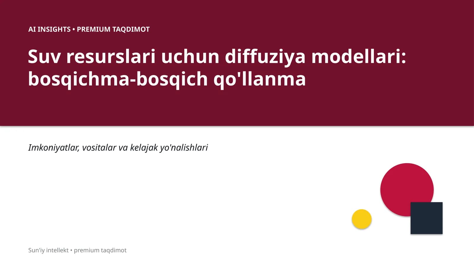 Suv resurslari uchun diffuziya modellari: bosqichma-bosqich qo'llanma