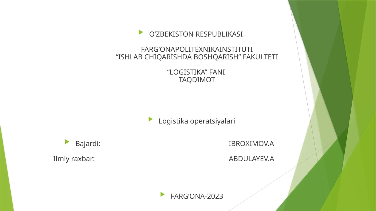 Logistika operatsiyalari