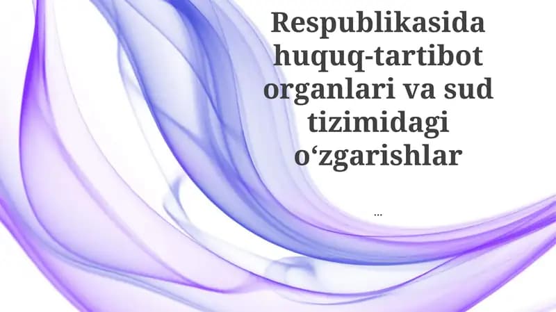 O'zbekistondagi Huquqni muhofaza qilish islohotlari