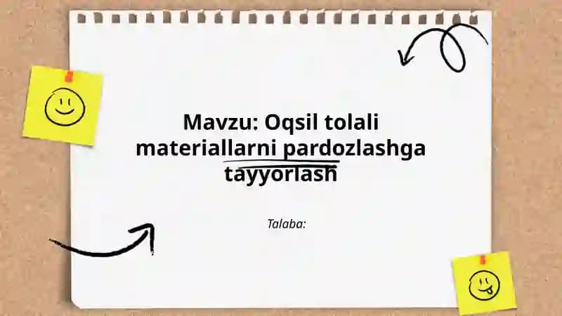 Oqsil tolali materiallarni pardozlash texnologiyalari