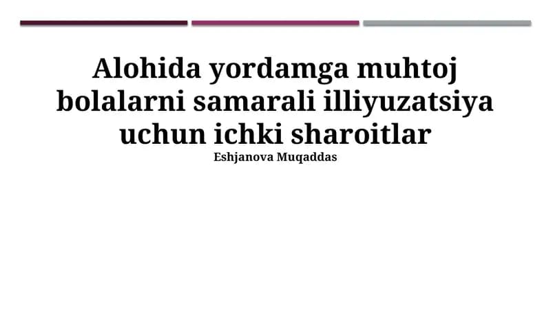 Bolalar bilan ishlash metodikasi va texnologiyalari
