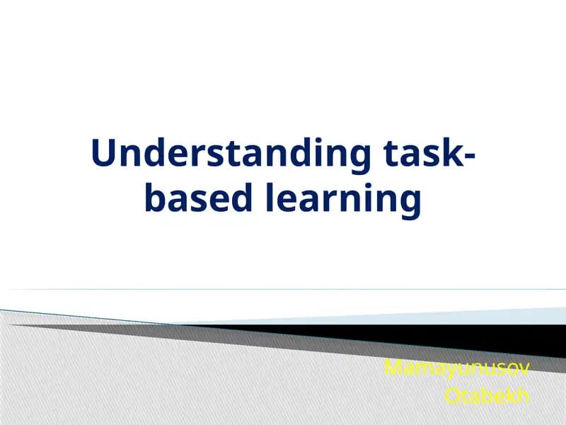 Task-based learning