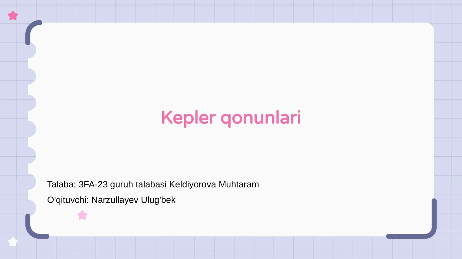 Kepler qonunlari