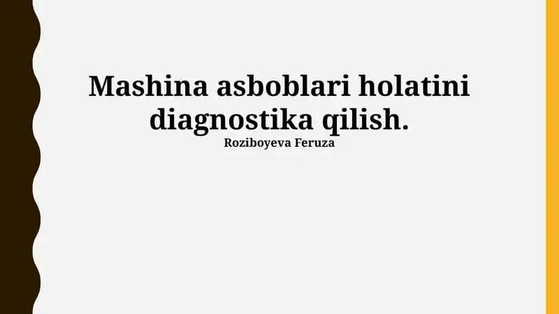 Elektr tizimlarining diagnostikasi
