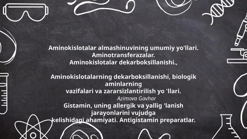 Aminokislotalar almashinuvi